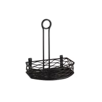 American Metalcraft SRBNB1 Half-Moon Condiment Caddy - Wire, Black