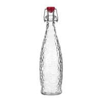 Libbey 13150121 33 7/8 oz Glacier Bottle w/ Red Clamp Top Lid - Glass, Clear