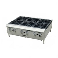 Black Diamond BDCTH-36 6 Burner Countertop Hotplate - Heavy Duty, 150,000 BTU, Stainless, Convert...