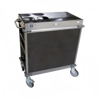 Cadco BC-2-L3 Mobile Beverage Service Cart w/ (2) Shelves &amp; (2) Drawers - Stainless Steel/Gray Laminate