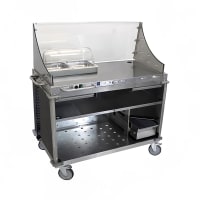 Cadco CBC-DC-L3 55 1/2" Mobile Demo/Sampling Cart w/ (2) Drawers &amp; Stainless Top - Gray, 120v