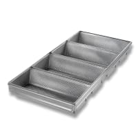 Chicago Metallic Hearth Bread Pan Set, (4) 11 1/2 6 x 5 3/4 x 2 3/4" Loaves, AMERICOAT Glaze...