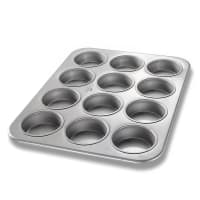Chicago Metallic Jumbo Muffin Pan, Makes (12) 3 1/2" Muffins, AMERICOAT Glazed 26 ga Alumini...