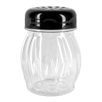 Tablecraft P260BK 6 oz Swirl Plastic Shaker w/ Perforated Top, BPA Free, Black