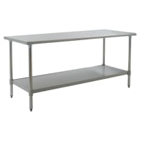 Eagle Group T3072SB 72" 16 ga Work Table w/ Undershelf &amp; 430 Series Stainless Flat Top
