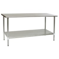 Eagle Group T2472EB 72" 16 ga Work Table w/ Undershelf &amp; 300 Series Stainless Flat Top