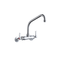 Elkay LK945HA08L2T Splash Mount Faucet w/ 8" High Arch Spout &amp; 2" Wrist Blade Handles - 3 1/2" to 8" Centers