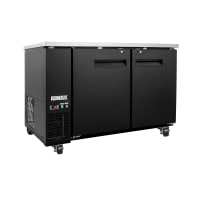 MoTak MBB-2D-60-X 58-7/8" Bar Refrigerator - 2 Swinging Solid Doors, Black, 115v