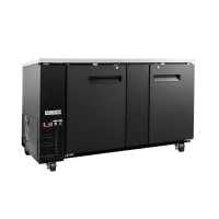 MoTak MBB-2D-70-X 69-1/8" Bar Refrigerator - 2 Swinging Solid Doors, Black, 115v