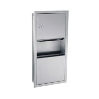 Gamco TW-3 2 gallon Recessed Trash Can w/ Paper Towel Dispenser, Satin Stainless