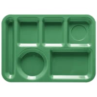 GET Plastic Rectangular Tray w/ (6) Compartments, 14" x 10", Rainforest Green (TL-152-F...