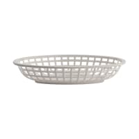 GET 9 3/8"x 6"Oval Bread &amp; Bun Basket, Plastic, White (OB-938-W)