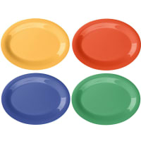 GET 12" x 9" Oval Diamond Mardi Gras Platter - Melamine, Assorted Colors (OP-120-MIX)