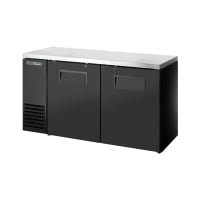 True TBB24-60-2S-Z1-SFT-B-1 60 1/8" Bar Refrigerator - 2 Swinging Solid Doors, Black, 115v