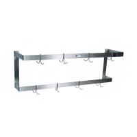 John Boos PRW23 72" Wall-Mount Pot Rack w/ (12) Double Hooks, Stainless Steel