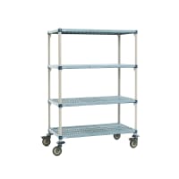Metro Q366EG3 60" NSF 4-Tier Heavy-Duty Plastic Shelving Unit - MetroMax® Q, Mobile, 18&quot...