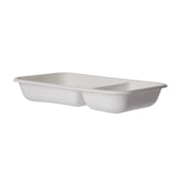Eco Products 24 oz Rectangular Vanguard® WorldView™ Take-Out Container - Molded Fiber, White (EP-...