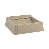 Rubbermaid FG266400BEIG Square Swing Top Trash Can Lid - Plastic, Beige