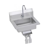 Elkay EHS-18-KVX Wall Mount Commercial Hand Sink w/ 14"L x 10"W x 5"D Bowl - Gooseneck Faucet &amp; Basket Drain