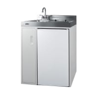 Summit C30ELGLASS 30" All-In-One Kitchenette w/ Cooktop, Refrigerator/Freezer, & Sink -...