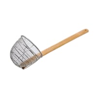 Town 5 1/2" Diameter Wire Mesh Noodle Skimmer, Bamboo Handle, Stainless (42615)