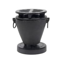 Town 3 3/4 x 4 3/4"Hibachi Stove Set, Cast Aluminum Body, Cast Iron Grill, Black (51355)