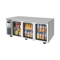 Turbo Air JUR-72-G-N 70 7/8" W Undercounter Refrigerator w/ (3) Sections &amp; (3) Doors, 115v
