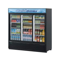 Turbo Air TGM-69R(B)-N 78" TGM Series Three Section Glass Door Merchandiser - (3) Sliding Do...