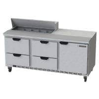 Beverage-Air SPED72HC-10-4 72" Hydrocarbon Series Sandwich/Salad Prep Table w/ Refrigerated...