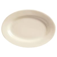 Libbey PWC-16 Oval Cream White Rolled Edge Platter, Princess White