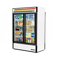 True GDM-49RL-HC~TSL01 54 1/8" GDM Series Two Section Glass Door Merchandiser - (2) Left/Right Hinge Doors, White, 115v