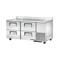 True TWT-67D-4-HC 67" Worktop Refrigerator w/ (2) Sections & (4) Drawers, 115v