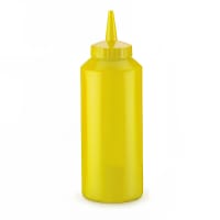 Vollrath 2812-08 12 oz Squeeze Dispenser - Yellow Cap, Yellow