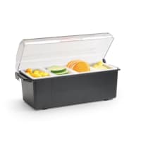 Vollrath 4741-06 (4) Compartment Bar Garnish Tray - Domed Lid