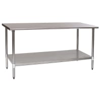 Eagle Group T3672B 72" 16 ga Work Table w/ Undershelf &amp; 430 Series Stainless Flat Top