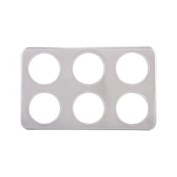 Winco ADP-444 Adapter Plate w/ (6) 4 3/4" Diameter Inset Holes, Stainless