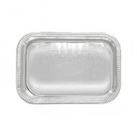 Winco CMT-2014 Rectangular Serving Tray - 20" x 14", Gadroon Edge w/ Engraving, Chrome...