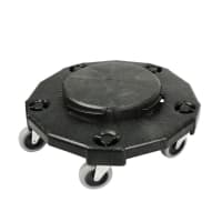 Winco DLR-2 Round Plastic Trash Can Dolly w/ Raised Center & 900 lb Capacity