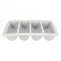 Winco PL-4B 4 Compartment Cutlery Bin - Plastic, Gray