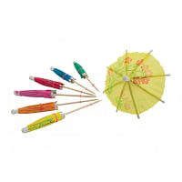 Winco PK-P4 4" Wood Parasol Picks, Assorted Colors