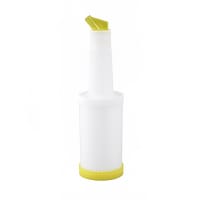 Winco PPB-2Y 2 qt Liquor & Juice Multi Pour w/ Yellow Spout & Lid