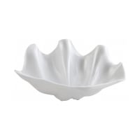 Winco PSBW-1W 20 oz Irregular Plastic Shell Bowl, Pearl