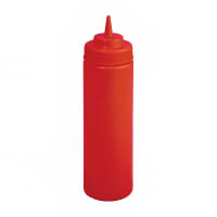 Winco PSW-16R 16 oz Plastic Squeeze Bottle, Wide Mouth, Red