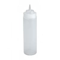 Winco PSW-24 24 oz Plastic Squeeze Bottle, Wide Mouth, Clear