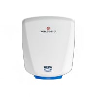 World Dryer Q-974A2 Automatic Hand Dryer w/ 12 Second Dry Time - Aluminum, White, 120v/208-240v/2...