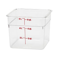 Cambro 6SFSCW135 6 qt Square Food Storage Container - CamSquare®, Polycarbonate, Clear
