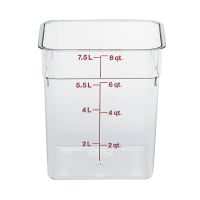 Cambro 8SFSCW135 8 qt CamSquare® Square Food Storage Container - Polycarbonate, Clear