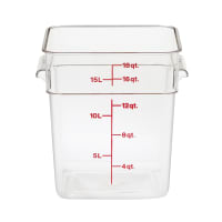 Cambro 18SFSCW135 18 qt Square Food Storage Container - CamSquare®, Polycarbonate, Clear