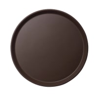 Cambro 1400CT138 14" Round Camtread Serving Tray - Fiberglass, Tavern Tan