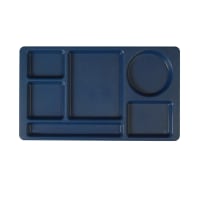 Cambro 915CP186 Plastic Rectangular Tray w/ (6) Compartments, 8 3/4" x 15", Navy Blue